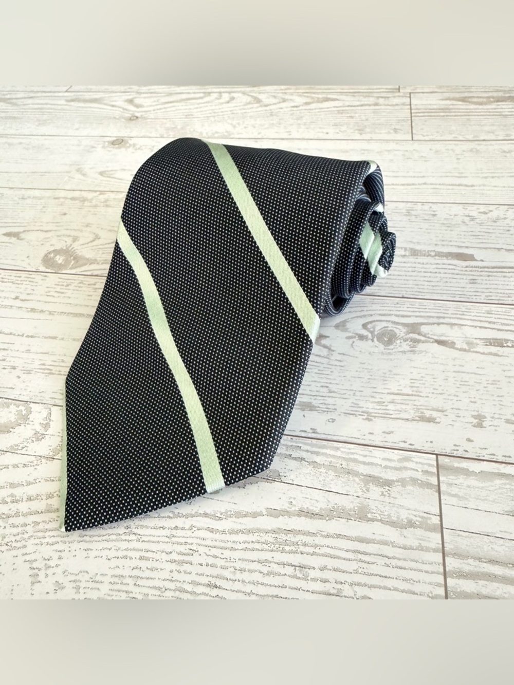 NWT, Brooks Brothers 346, 100% Silk, Blue and Teal, Striped‎ Dotted Tie